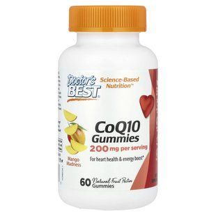 Коэнзим Q10 Doctor's Best (CoQ10 Gummies) 200 мг 60 жевательных конфет купить в Киеве и Украине