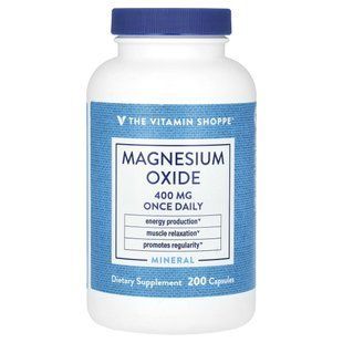 The Vitamin Shoppe, Magnesium Oxide, 400 mg, 200 Capsules купить в Киеве и Украине