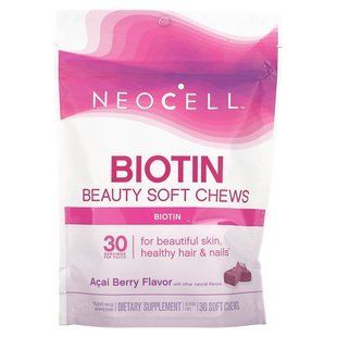 Біотин Neocell (Biotin Bursts) 10000 мкг зі смаком ягід асаї 30 жувальних цукерок