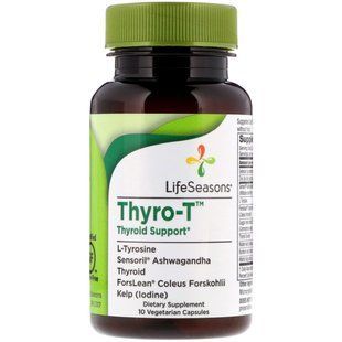 Thyro-T поддержка щитовидной железы, LifeSeasons, 10 вегетарианских капсул купить в Киеве и Украине