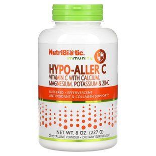 Вітамін C з кальцієм, магнієм, калієм та цинком, Immunity, Hypo-Aller C, Vitamin C with Calcium, Magnesium, Potassium & Zinc, NutriBiotic, 227 гр