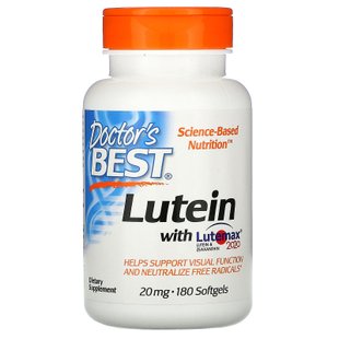 Лютеин, Lutein with Lutemax, Doctor's Best, 20 мг, 180 капсул купить в Киеве и Украине