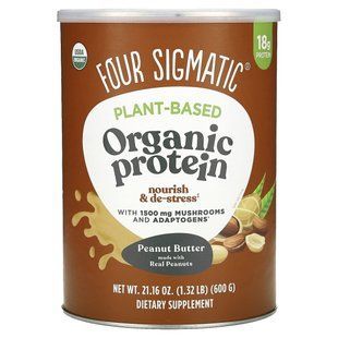 Растительный белок с суперпродуктами, арахисовое масло, Plant-Based Protein with Superfoods, Peanut Butter, Four Sigmatic, 600 г купить в Киеве и Украине