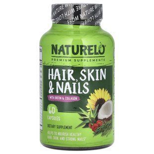 NATURELO, Hair, Skin & Nails With Biotin & Collagen, 60 Capsules купить в Киеве и Украине