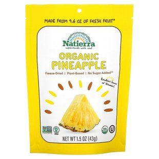 Сушеные ананасы органик Natierra (Pineapple Nature's All) 42.5 г купить в Киеве и Украине