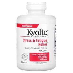 Kyolic, Aged Garlic Extract, Stress & Fatigue Relief, Formula 101, 300 Capsules купить в Киеве и Украине