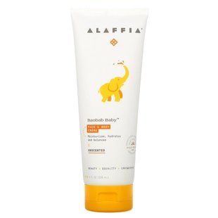 Alaffia, Baobab Baby, крем для обличчя та тіла, без запаху, 8 рідких унцій (236 мл)