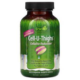 Irwin Naturals, Cell-U-Thighs, уменьшение проявлений целлюлита, 60 мягких таблеток с жидкостью купить в Киеве и Украине