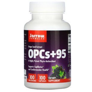 Grape seed extract, OPCs + 95, Jarrow Formulas, 100 mg, 100 capsules