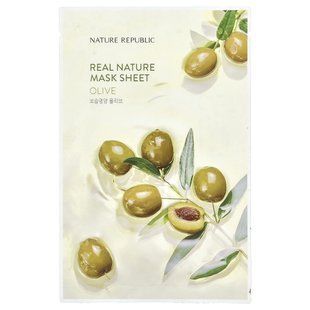 Nature Republic, Real Nature Beauty Mask Sheet, with olive oil, 1 piece, 23 ml (0.77 fluid ounces)