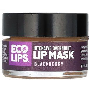 Eco Lips, Інтенсивна нічна маска для губ, ожина, 11 г (0,39 унції)