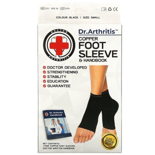 Doctor Arthritis, Медный рукав и руководство для стопы, маленький, черный, 1 пара купить в Киеве и Украине