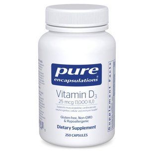Витамин Д3 Pure Encapsulations (Vitamin D3) 1000 МЕ 250 капсул купить в Киеве и Украине