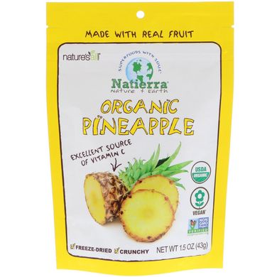 Сушеные ананасы органик Natierra (Pineapple Nature's All) 42.5 г купить в Киеве и Украине