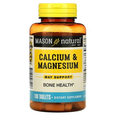 Mason Natural, Кальцій та магній, 100 таблеток