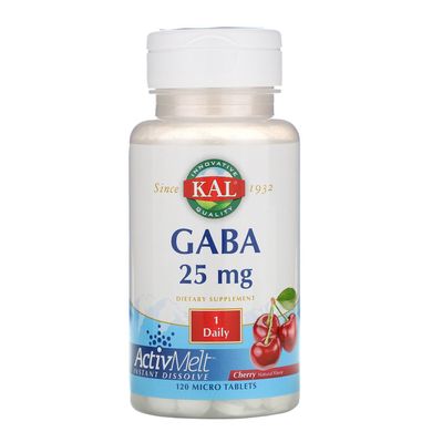 ГАМК, вишня, GABA, сherry, KAL, 25 мг, 120 таблеток