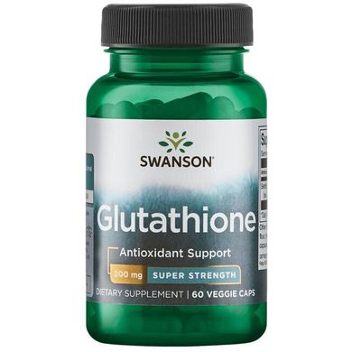 Глутатіон - супер сила, Glutathione - Super Strength, Swanson, 200 мг 60 капсул