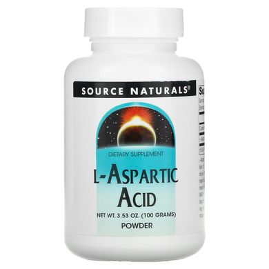 L-аспарагінова кислота, порошкова форма, L-Aspartic Acid Powder, Source Naturals, 353 унцій (100 г)