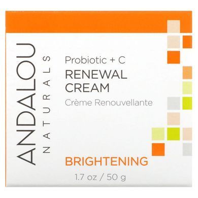 Восстанавливающий крем, пробиотик + витамин C, улучшающий цвет лица, Andalou Naturals, 1,7 жидкой унции (50 мл) купить в Киеве и Украине