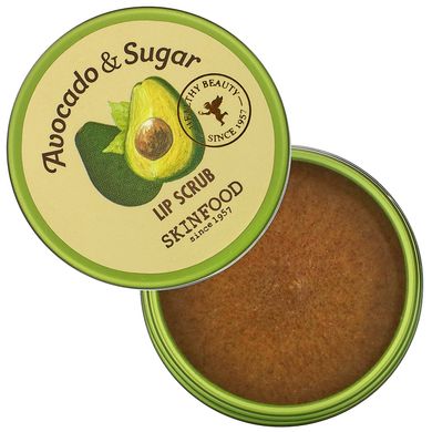 Скраб для губ з авокадо і цукром, Avocado & Sugar Lip Scrub, Skinfood, 14 г