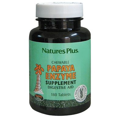 Травні ферменти папайї Natures Plus (Chewable Papaya Enzyme Supplement) 180 жувальних таблеток