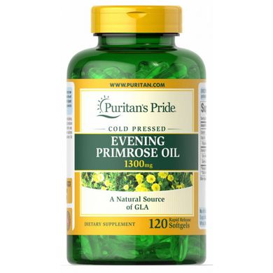 Олія примули вечірньої з GLA, Evening Primrose Oil with GLA, Puritan's Pride 1300 мг, 120 капсул