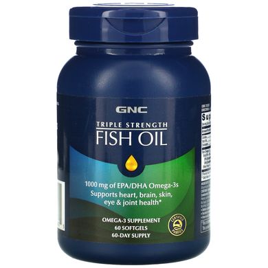 GNC, Triple Strength, риб'ячий жир, 60 м'яких таблеток
