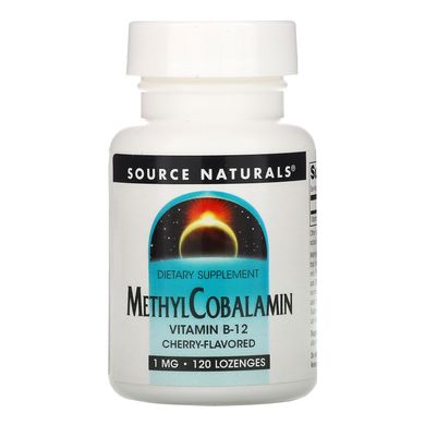 Вітамін B12 Source Naturals (Methylcobalamin Vitamin B12) 1000 мкг 120 льодяників зі смаком вишні