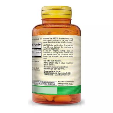 Ниацин пролонгированного действия Mason Natural (B3 Niacin Extended Release) 500 мг 60 капсул купить в Киеве и Украине