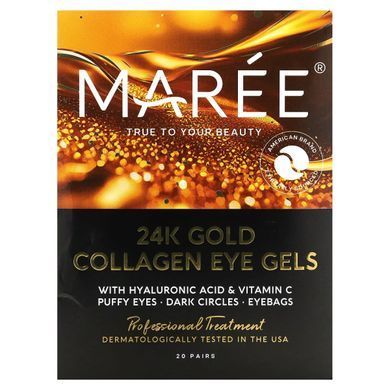Maree, колагенові гелі для шкіри навколо очей із 24-каратним золотом, Golden Sunrise, 20 пар, 120 г (4,2 унції)