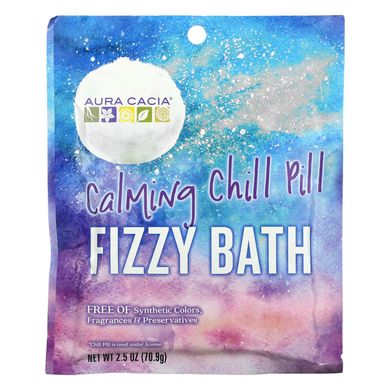 Aura Cacia, Fizzy Bath, заспокійлива таблетка охолоджувальна, 2,5 унції (70,9 г)