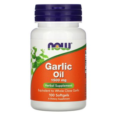 Часникова олія Now Food (Garlic Oil) 1500 мг 100 капсул