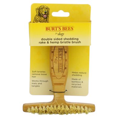 Burt's Bees, Двостороння щітка з граблями та конопляною щетиною для собак, 1 щітка