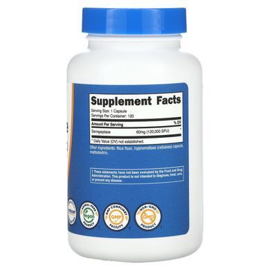 Серрапептаза Nutricost (Serrapeptase) 120000 SPU 120 капсул купить в Киеве и Украине