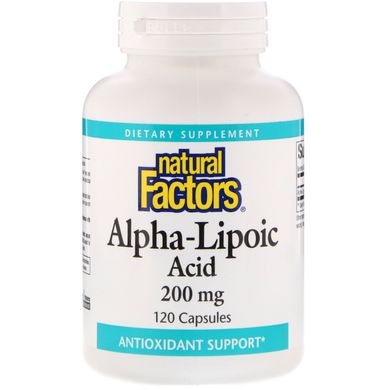 Альфа-ліпоєва кислота Natural Factors (Alpha-Lipoic Acid) 200 мг 120 капсул