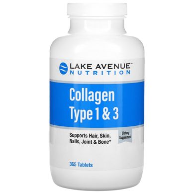 Гідролізований колаген типу 1 і 3, Lake Avenue Nutrition, 1000 мг, 365 таблеток