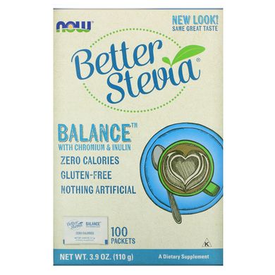 Стевія нуль калорій Now Foods (Stevia) 100 пакетів