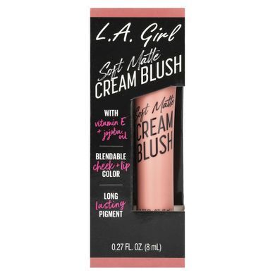 L.A. Girl, Blendable Cheek + Lip Color, soft matte cream blush, rose buds, 8 ml (0.27 fl. oz.)