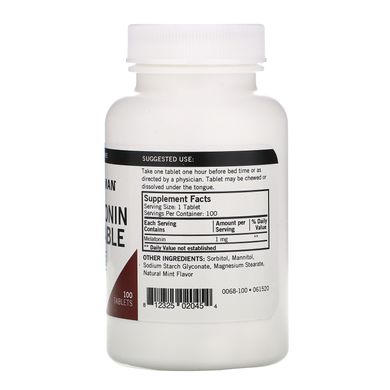 Мелатонін, жувальні таблетки, Kirkman Labs, 1 мг, 100 таблеток