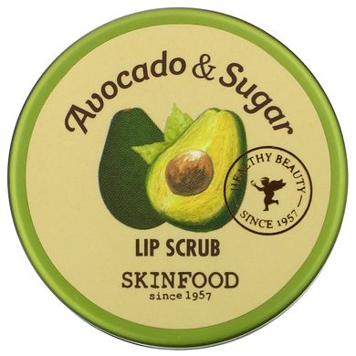 Скраб для губ з авокадо і цукром, Avocado & Sugar Lip Scrub, Skinfood, 14 г