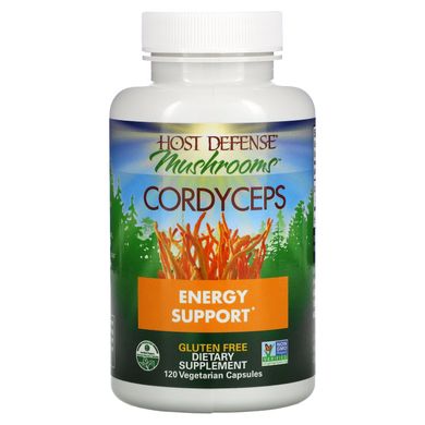 Кордицепс, Cordyceps Capsules, Energy and Stamina Support, Fungi Perfecti, 120 рослинних капсул