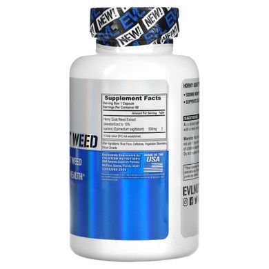 EVLution Nutrition, Horny Goat Weed, 500 mg , 60 Veggie Capsules купить в Киеве и Украине