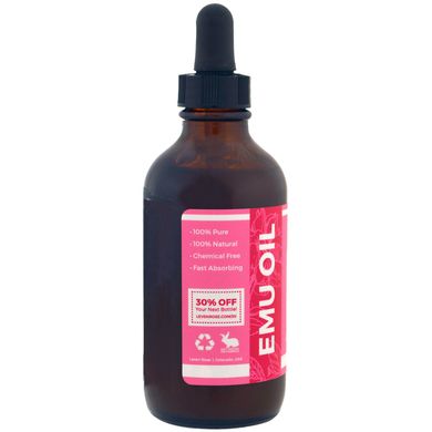 Олія ему 100% чиста та органічна Leven Rose (100% Pure & Organic Emu Oil) 118 мл