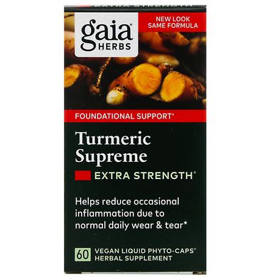 Куркума Gaia Herbs (Turmeric Supreme Extra Strength) 482 мг 60 капсул купить в Киеве и Украине