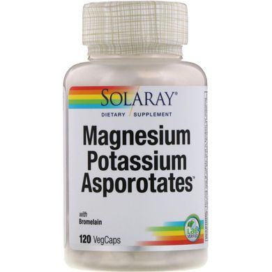 Магній і калій Asporotates Solaray (Magnesium Potassium Asporotates) 120 капсул