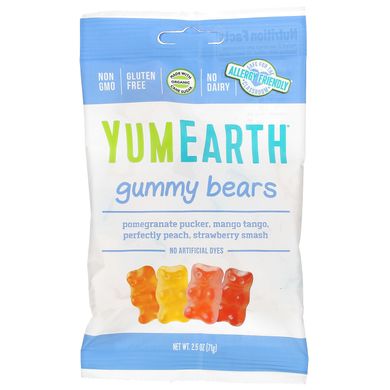 Мармеладные мишки ассорти вкусов YumEarth (Gummy Bears) 12 упаковок по 71 г купить в Киеве и Украине