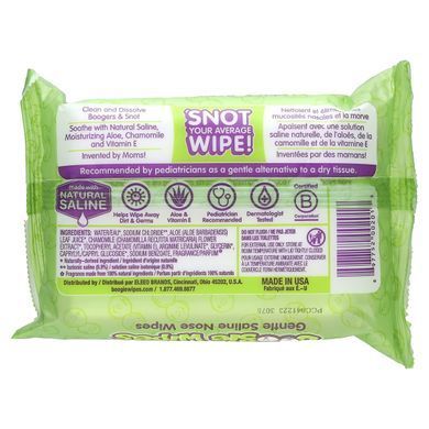 Серветки з натуральною сіллю для носа, свіжий запах, Boogie Wipes, 30 серветок