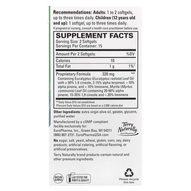 Terry Naturally, SinuCare&trade; with Eucalyptus, 30 Softgels купить в Киеве и Украине