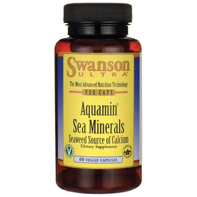 Червоні мінеральні водорості Aquamin Sea Minerals, Aquamin Sea Minerals: Red Mineral Algae, Swanson, 60 капсул
