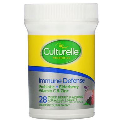 Пробіотики, імунний захист, змішаний ягідний смак, Probiotics, Immune Defense, Mixed Berry Flavor, Culturelle, 28 жувальних таблеток